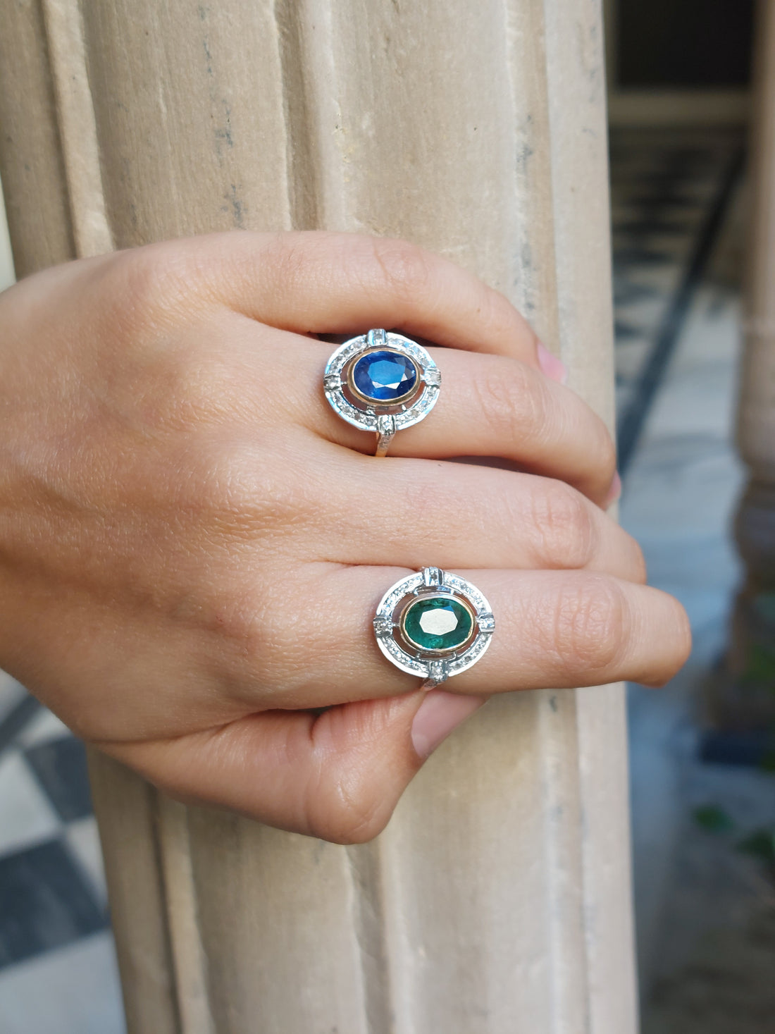 925 silver Blue Tamara Ring oval sapphire, US size 6