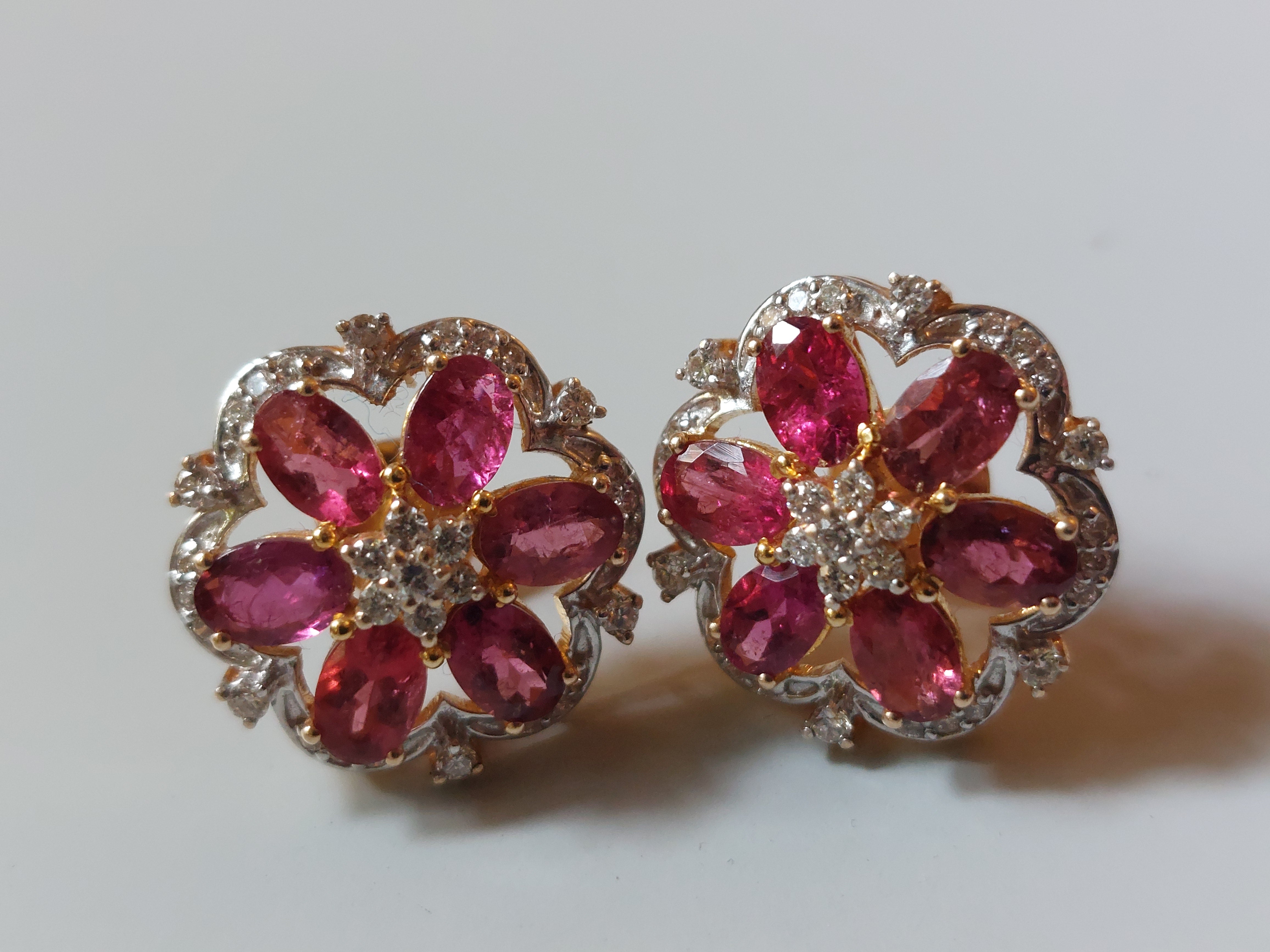 Ruby Floral Earrings