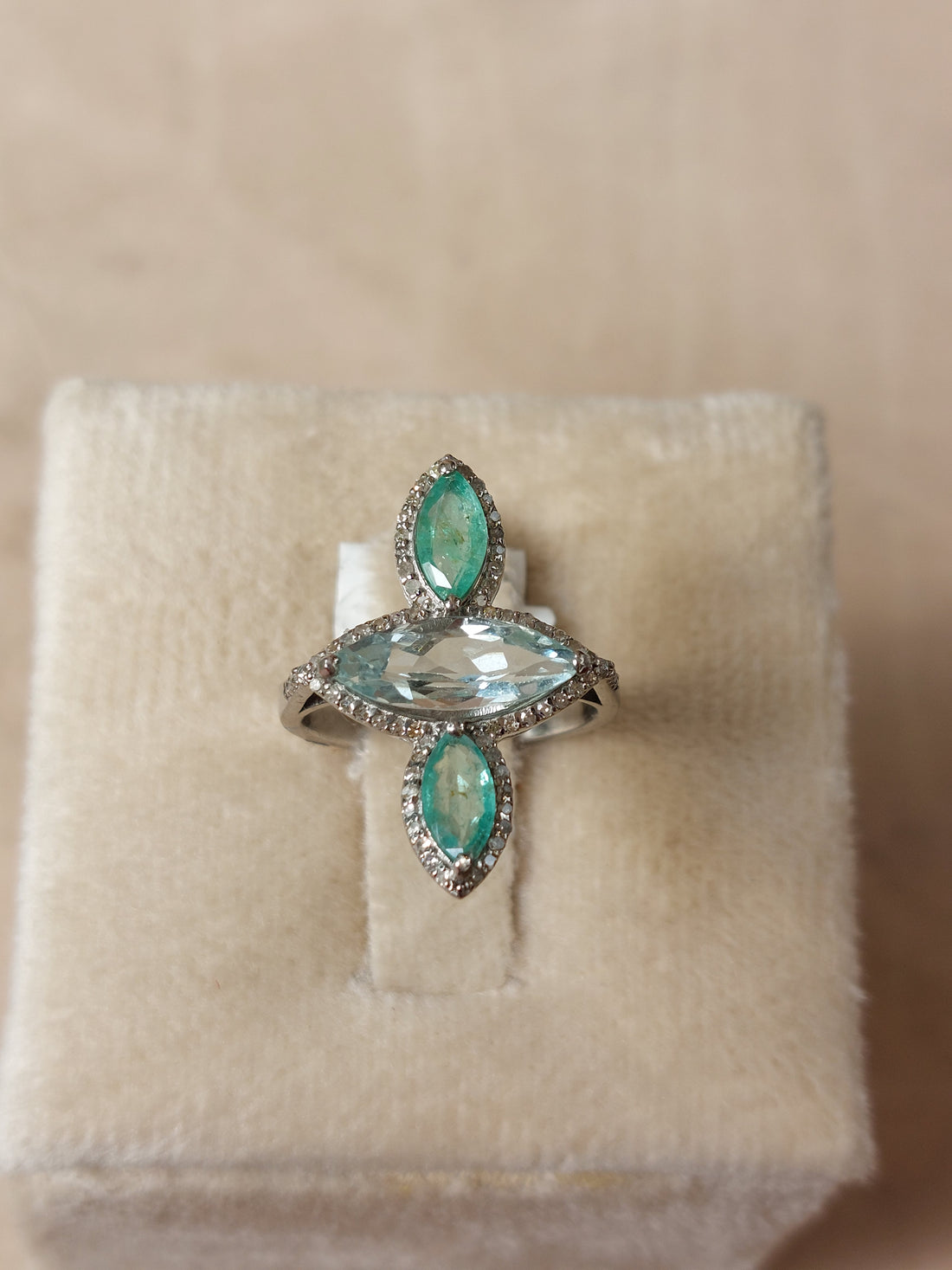 Trinity marquise diamond ring product photo