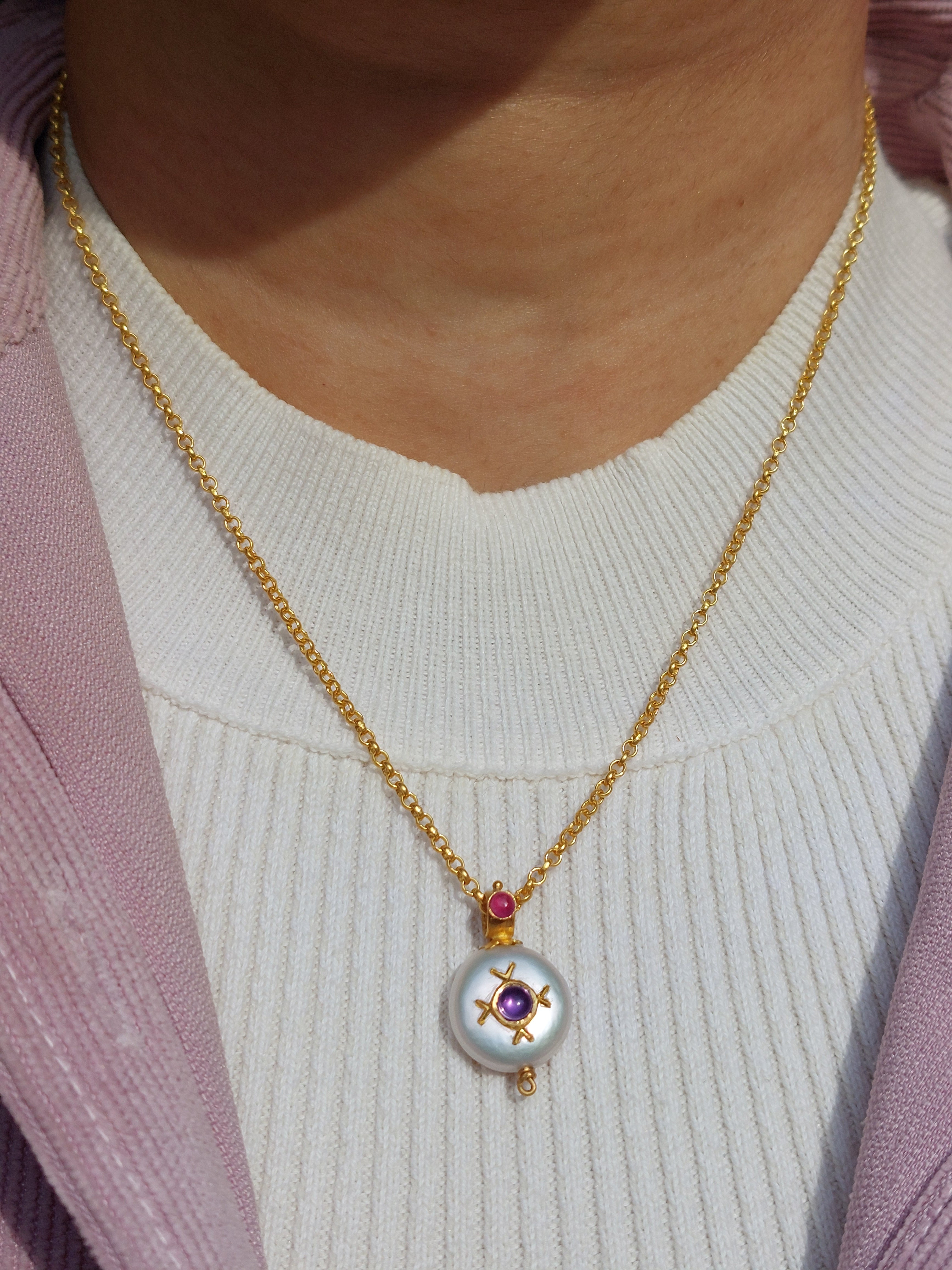 22K gold pearl pendant product detail
