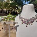 Tourmaline & Diamond Pearl Necklace Set