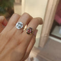 Enamel Halo Aquamarine & Tourmaline Rings