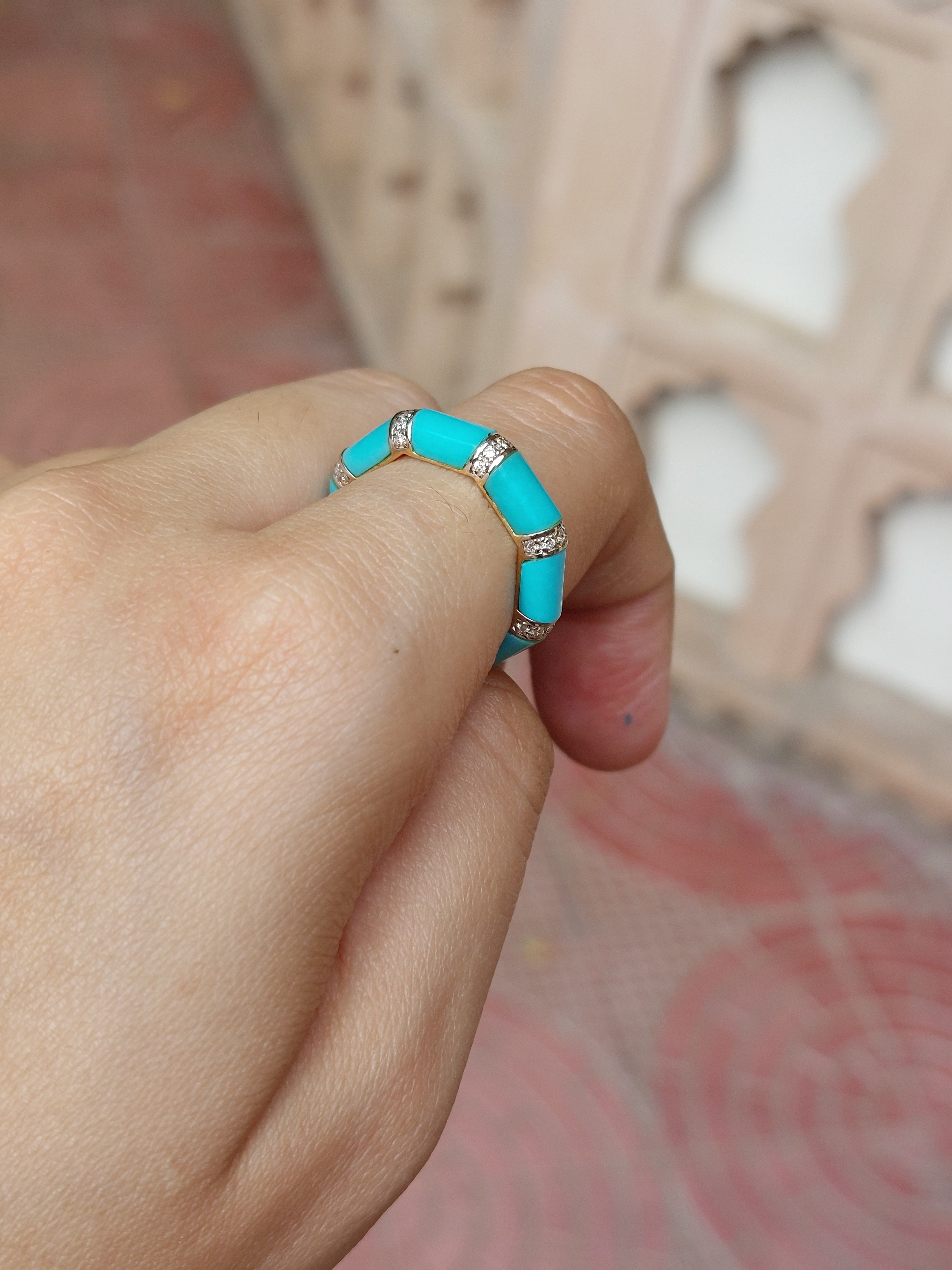 Turquoise Diamond Band