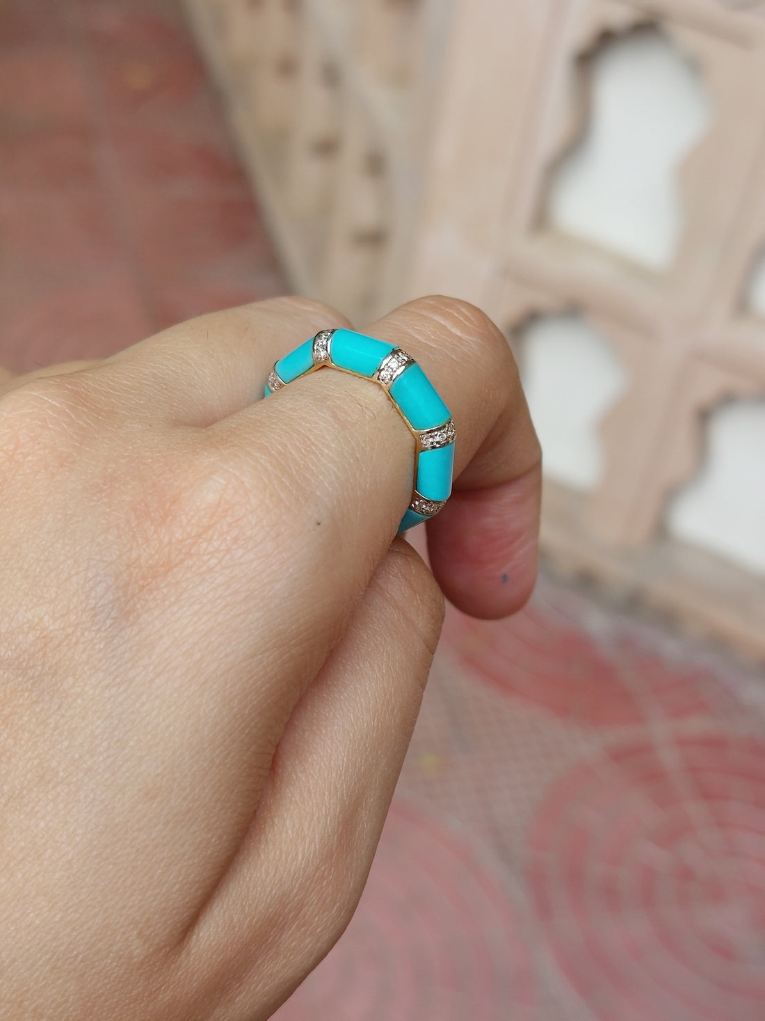 Turquoise Diamond Band