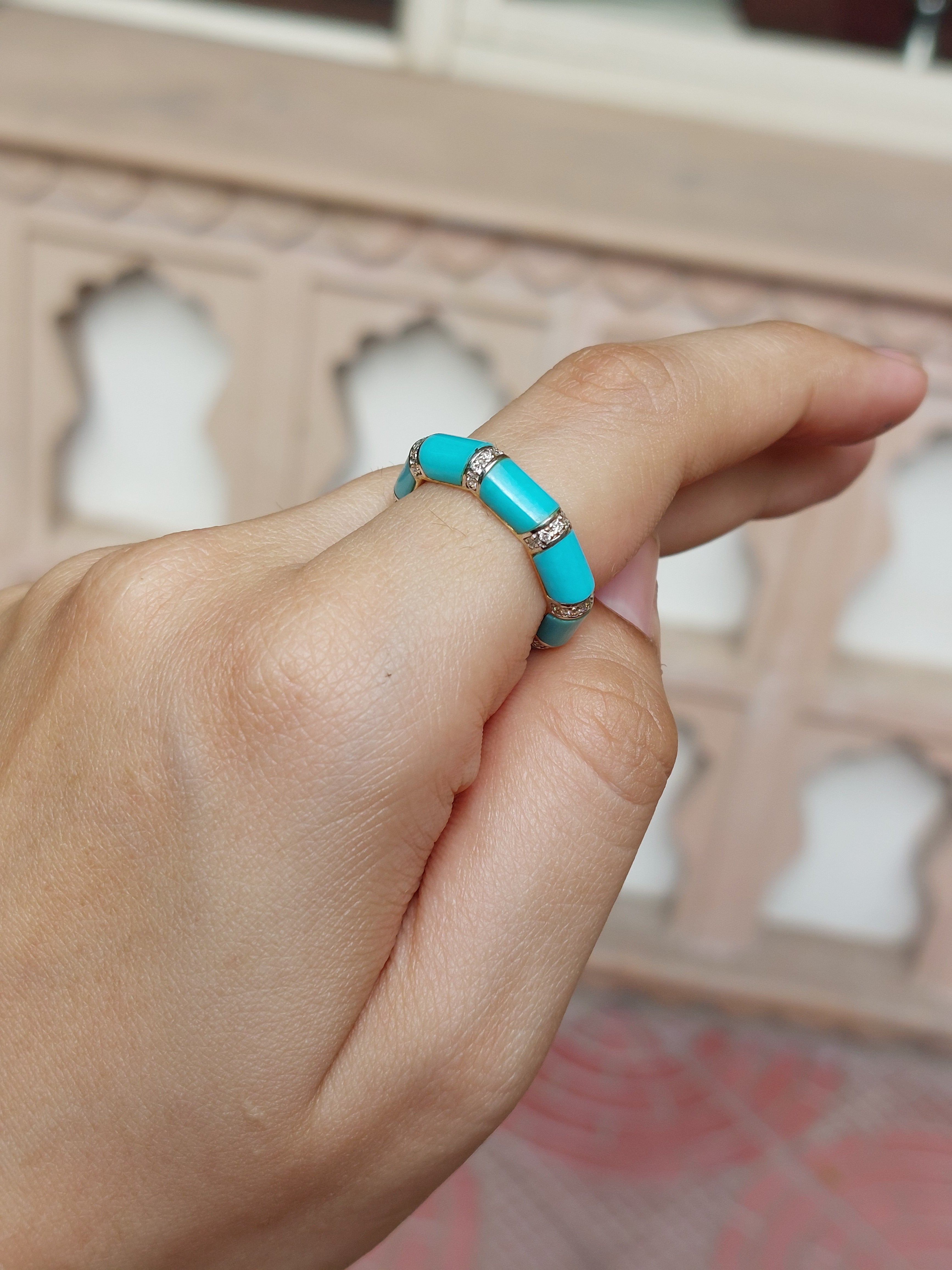 Turquoise Diamond Band