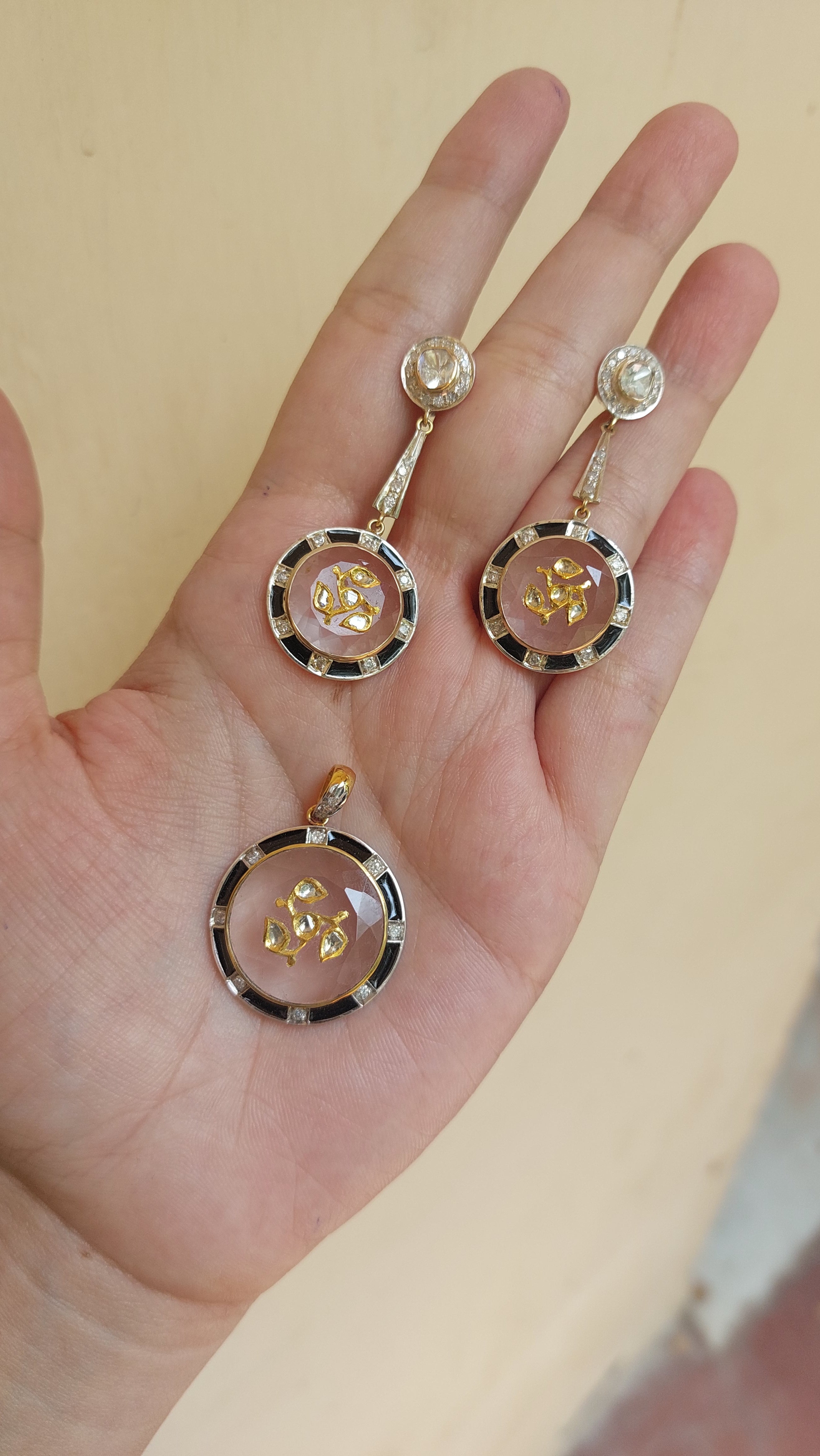 Rose Quartz Diamond Pendant