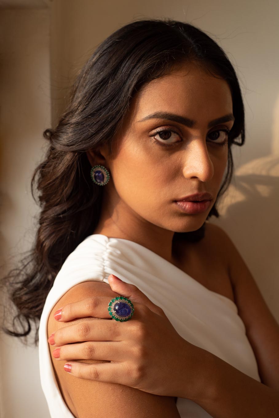 925 silver tanzanite ring oval blue stone with accents