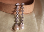 Diamond Pearl Earrings