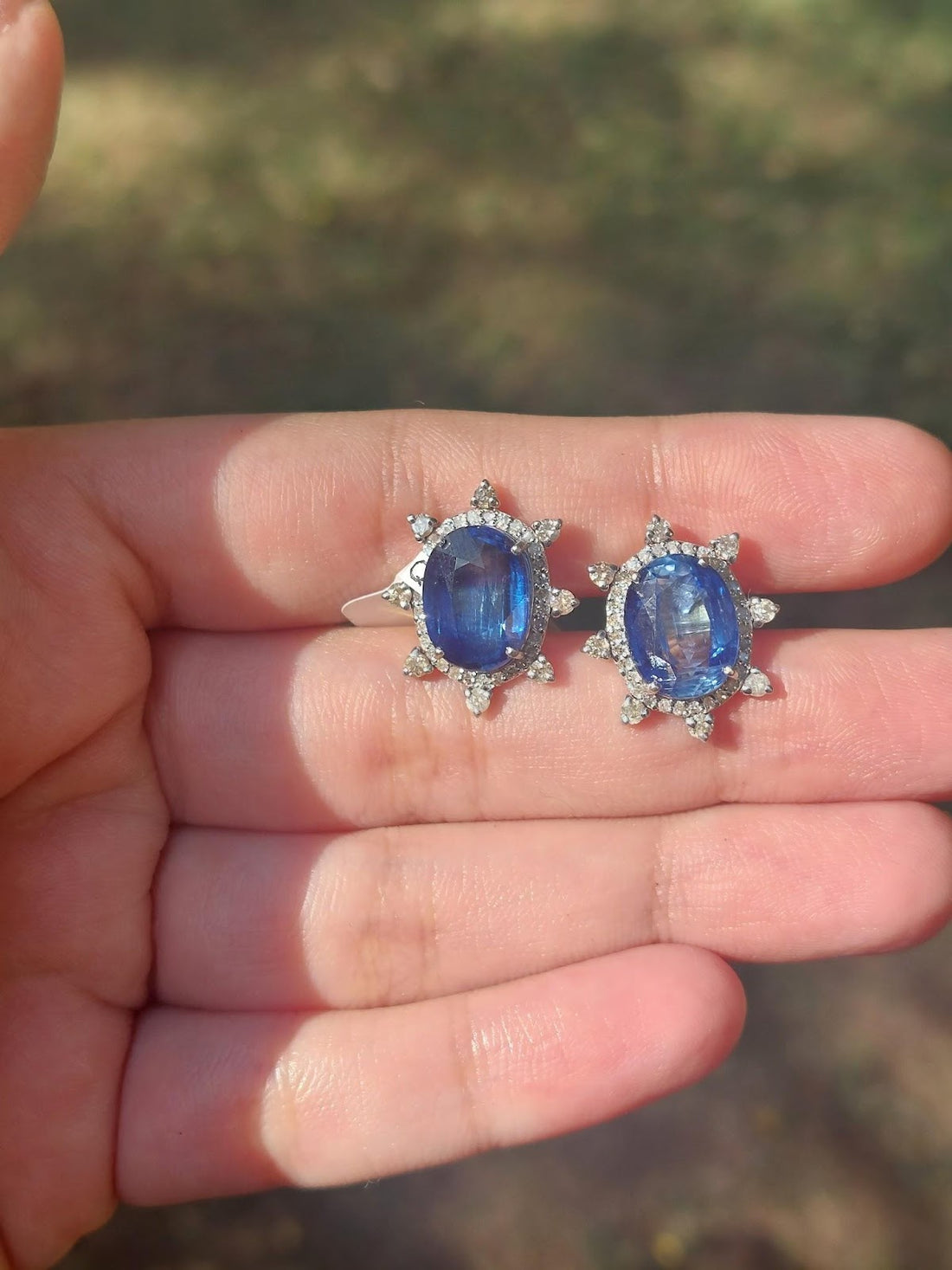 Kyanite Diamond Earrings