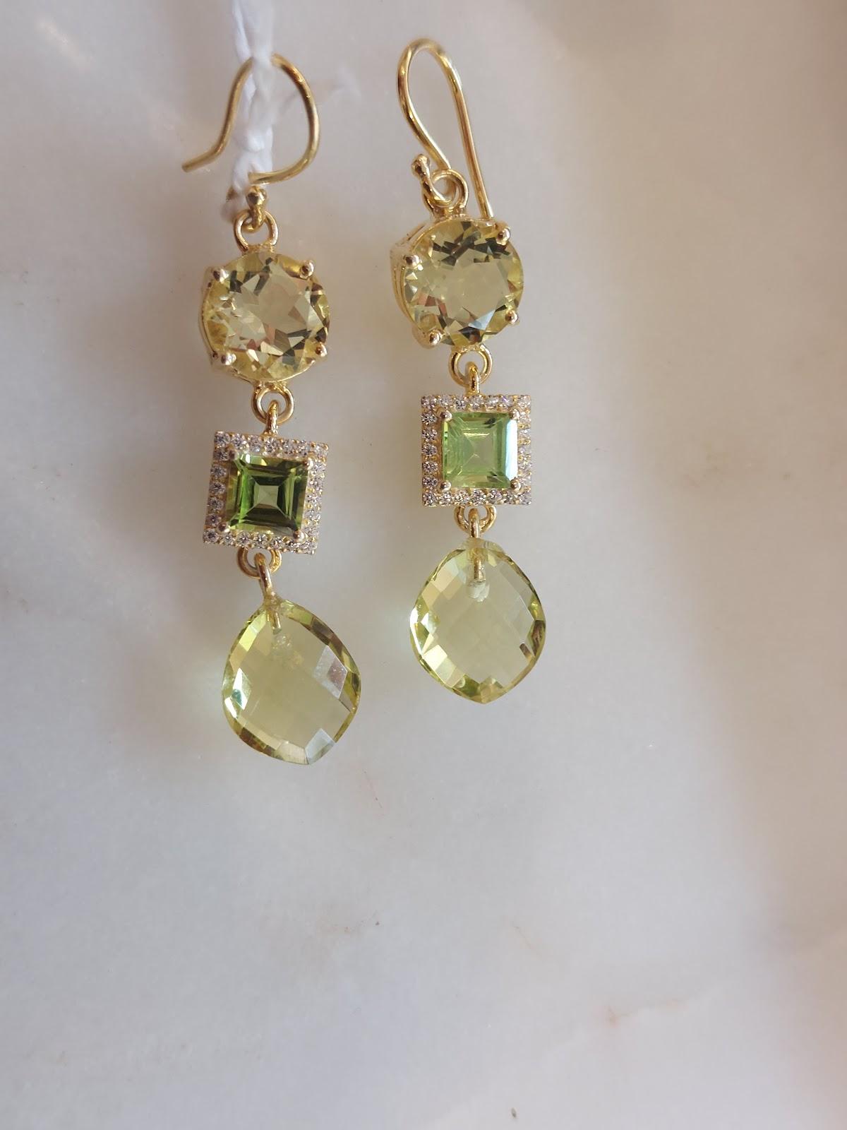 Lemon Quartz Moissanite Earrings
