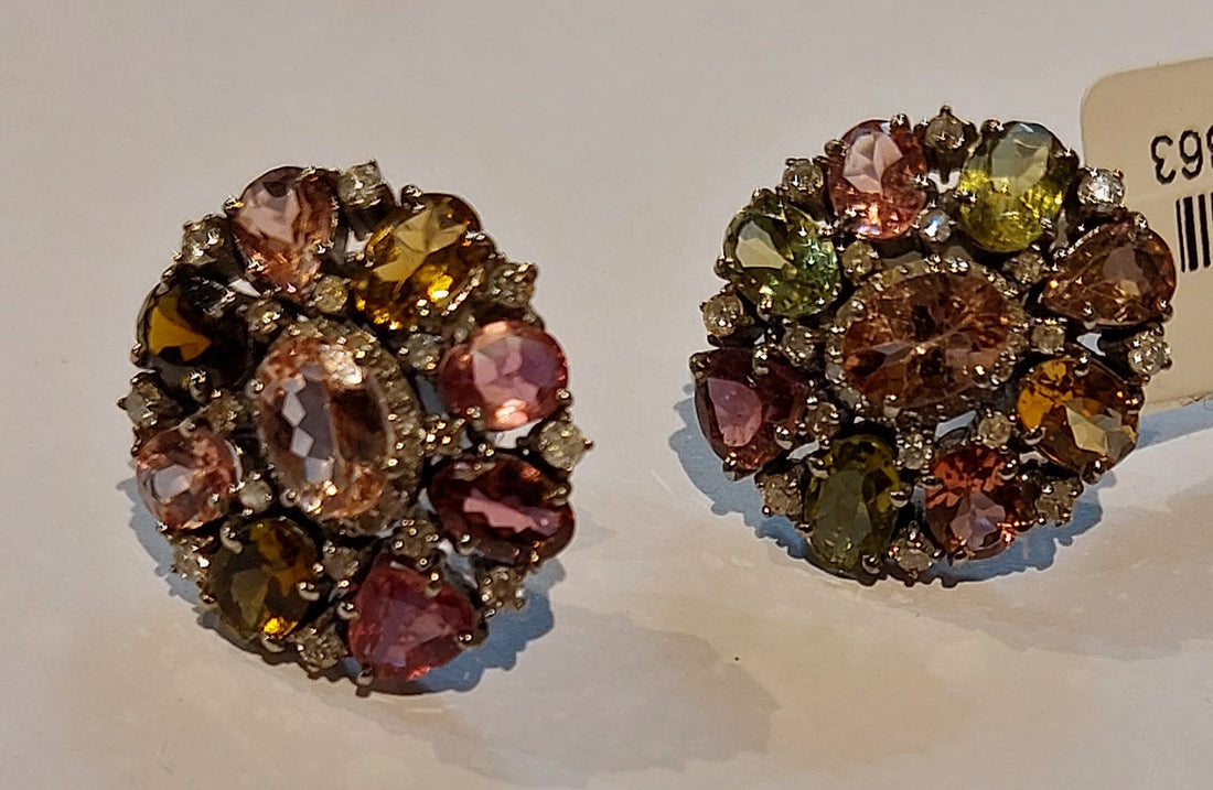 Tourmaline Diamond Studs