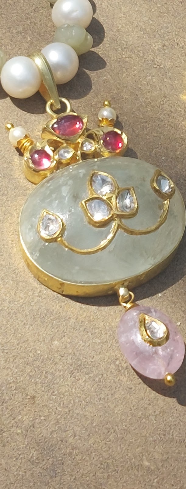 Russian Emerald Polki Pendant
