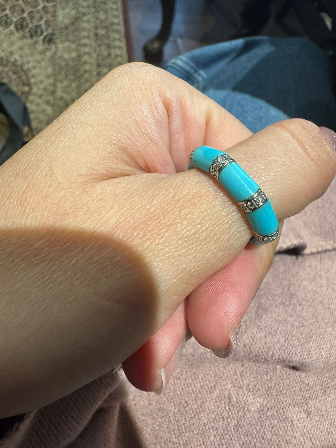 Turquoise Diamond Band