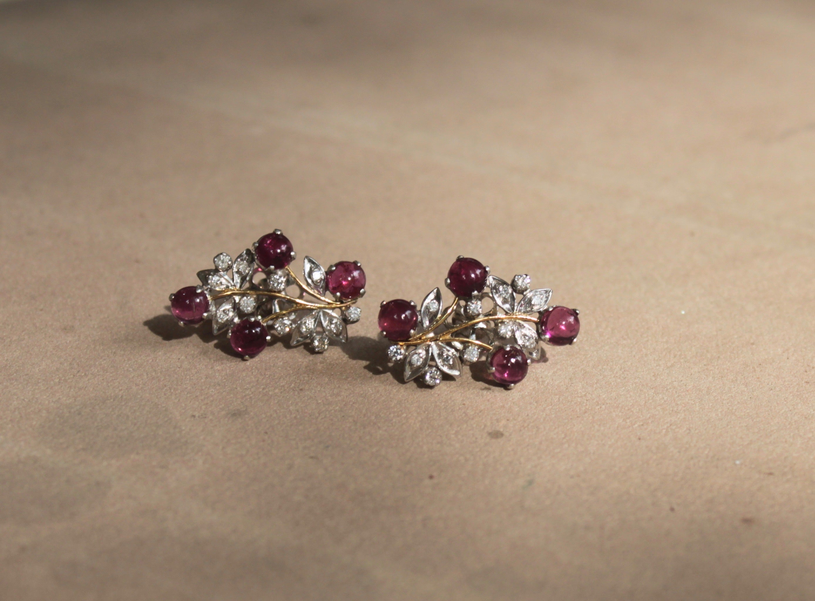 925 silver clustered tourmaline earrings floral design