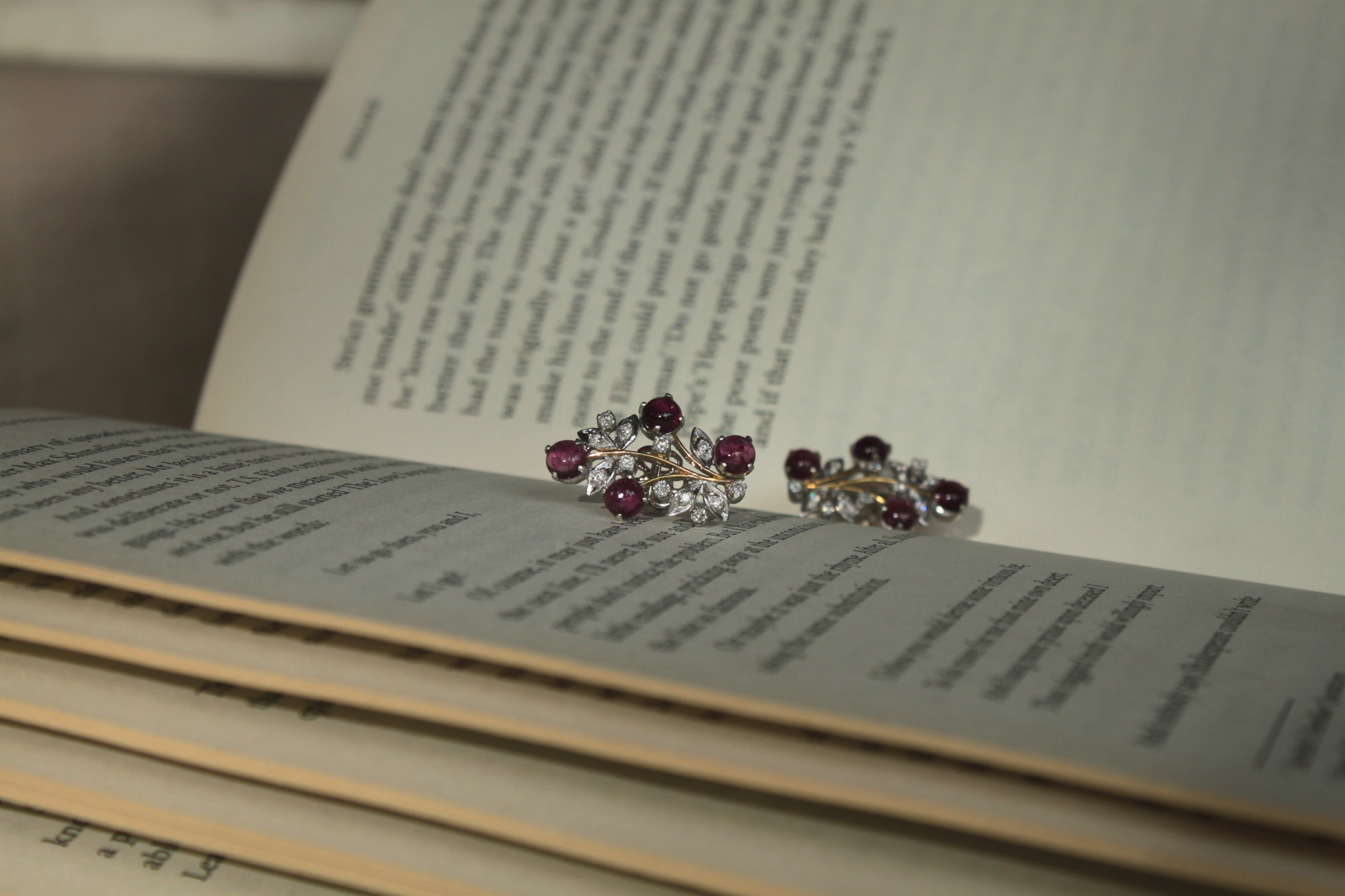 925 silver tourmaline earrings clustered gemstones on book