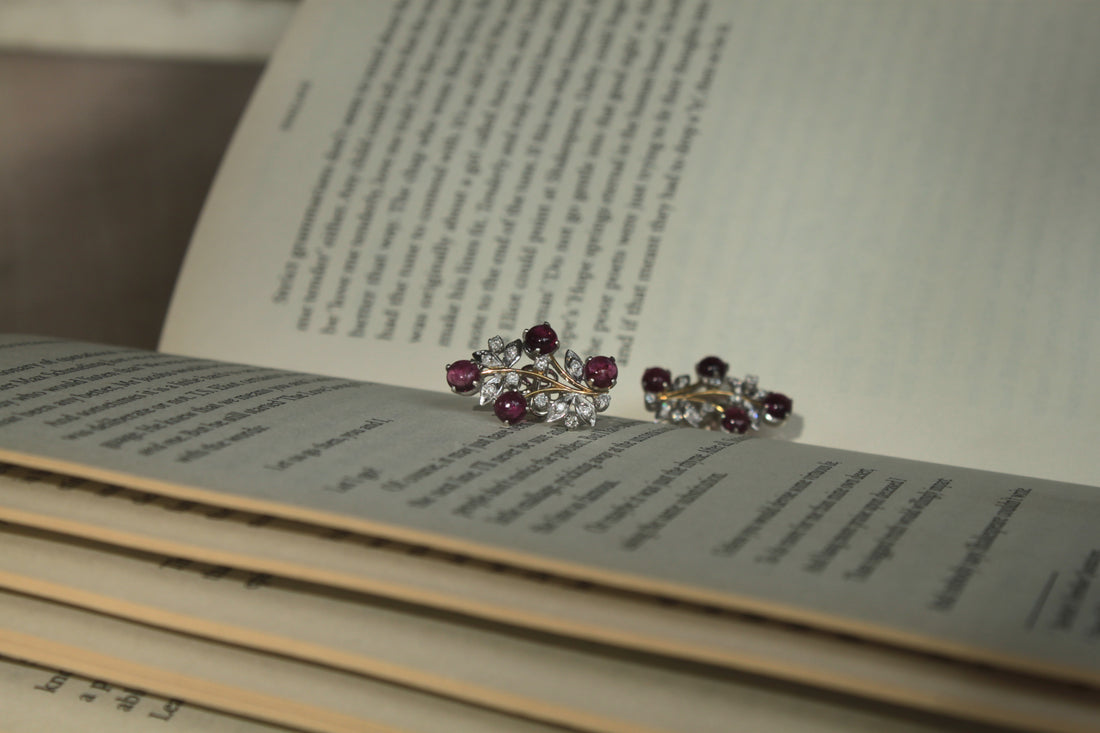 925 silver tourmaline earrings clustered gemstones on book