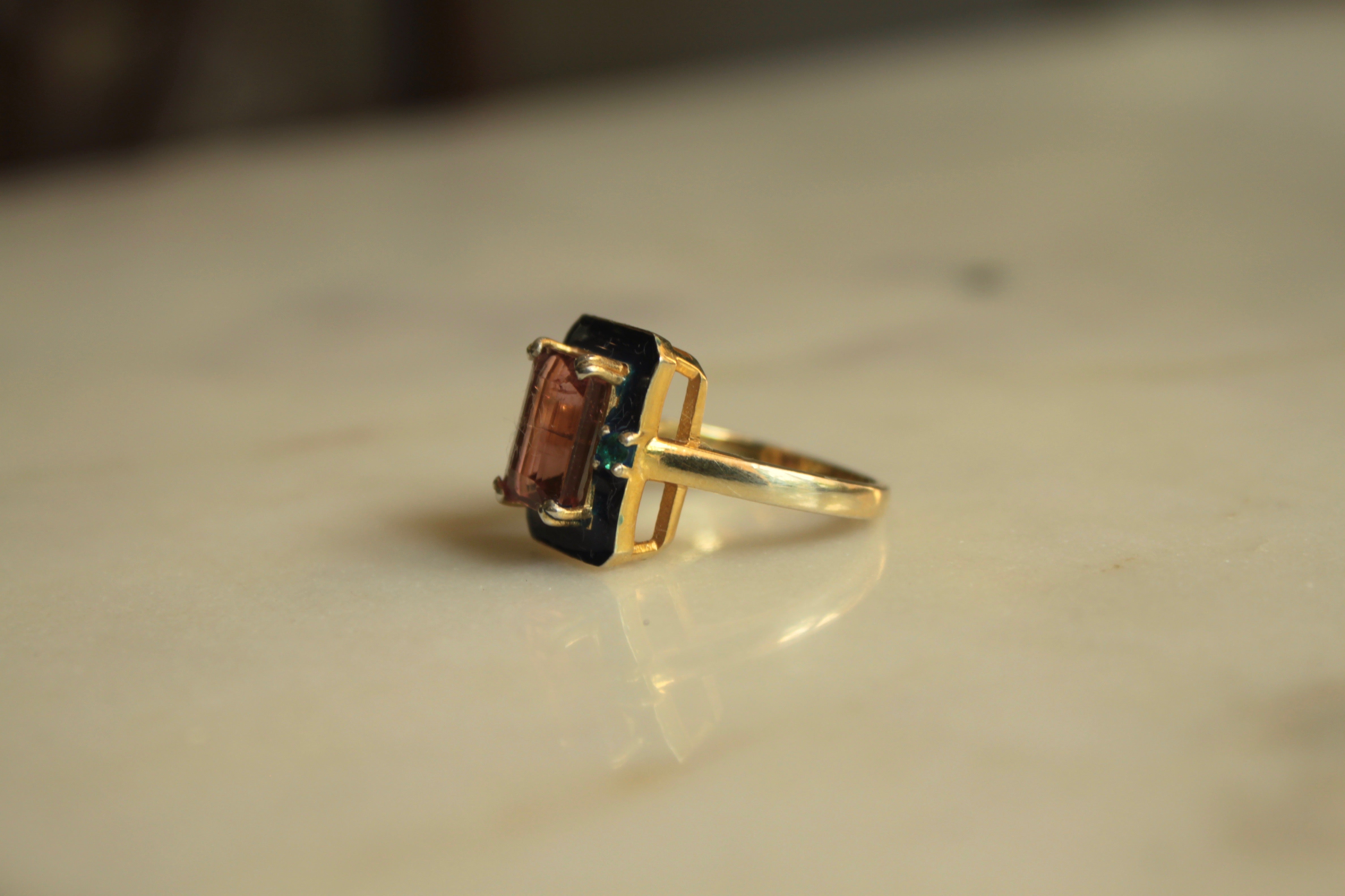 14K gold Contemporary Collection pink tourmaline ring