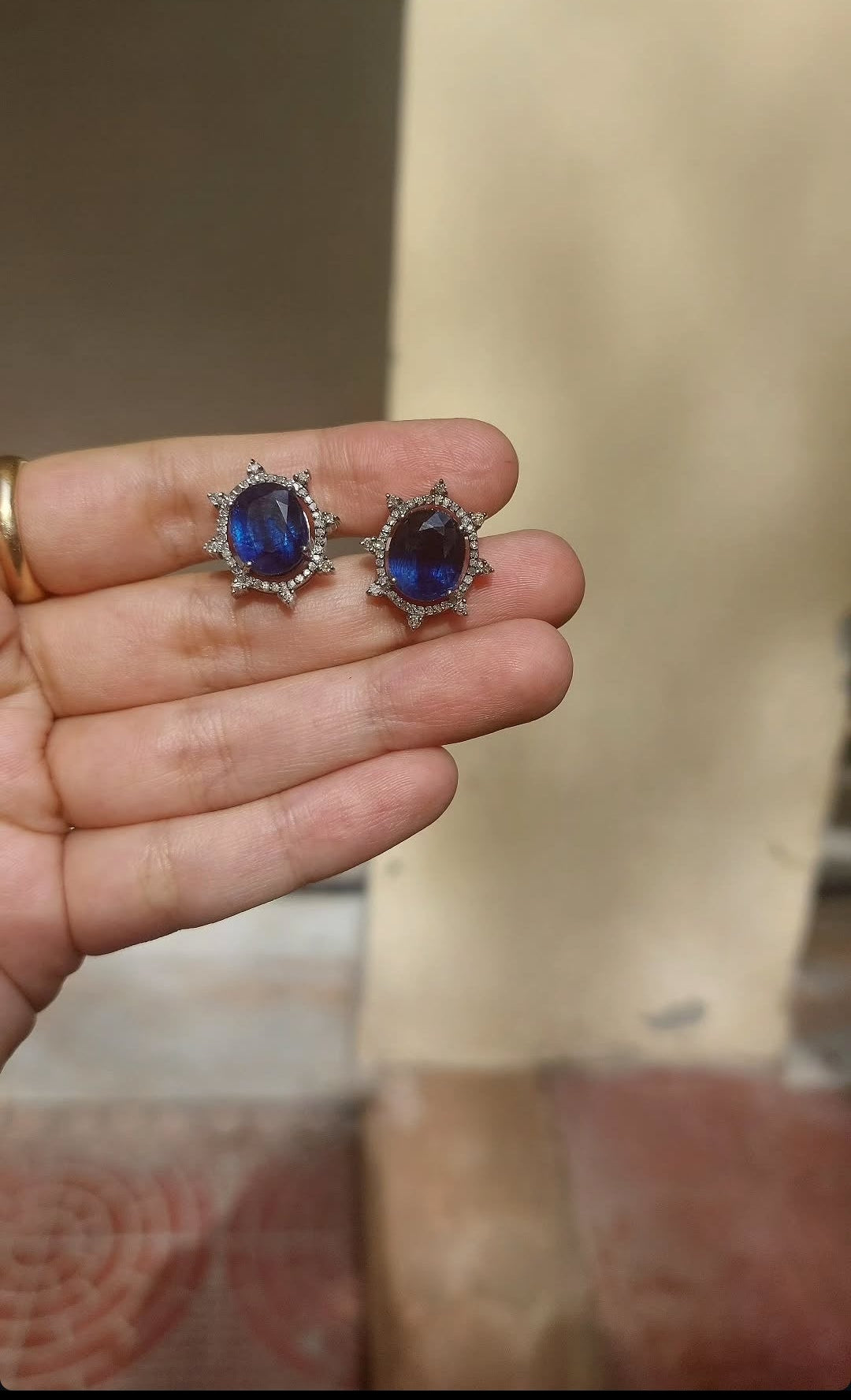 Kyanite Diamond Earrings