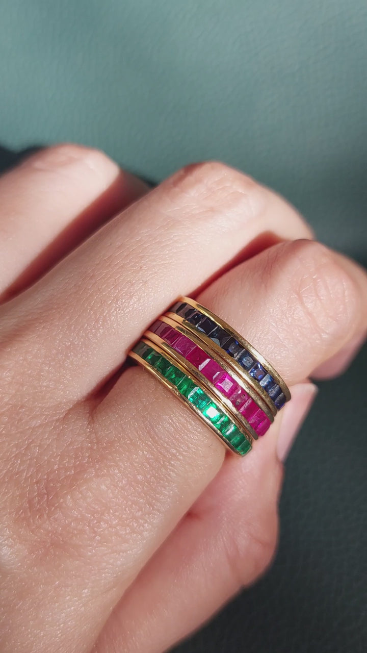 Trio Gemstone Eternity Bands