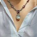 Natural Tourmaline & Diamond Necklace in 925 Silver – 430C